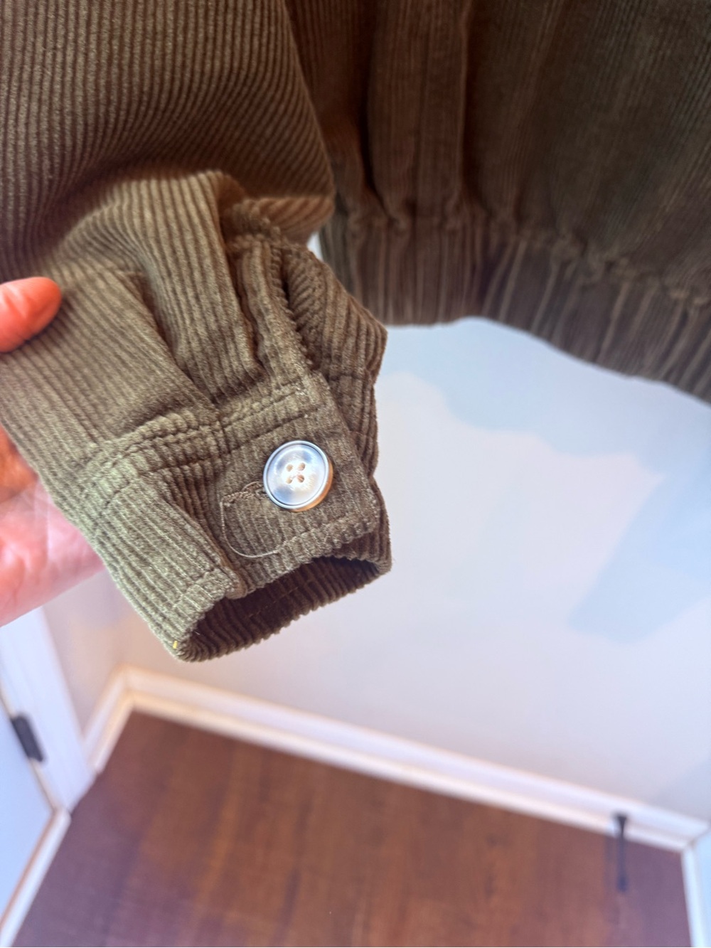 Anthropologie/tgla Olive Green Corduroy Button-Up Jacket - Picture 7 of 8